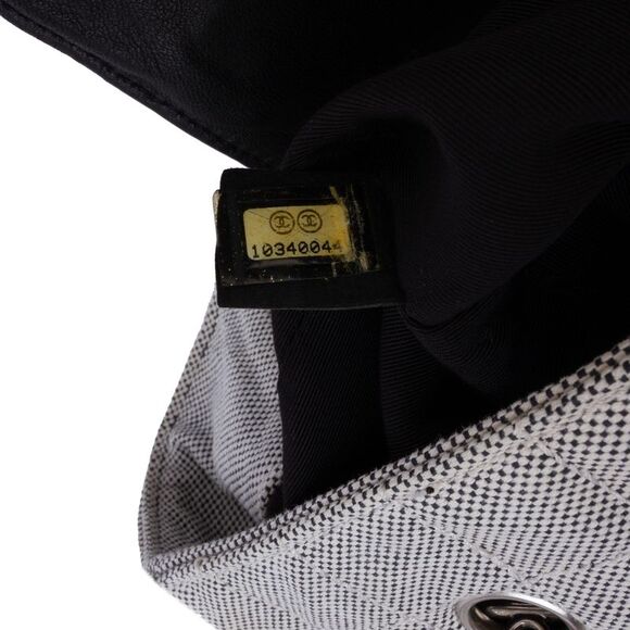 Pre Loved chanel Quilted Canvas Tote Bag Women Gray Tote Bags - Picture 5 of 8